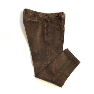 Germano Zama Corduroy Trousers Pants Mens 50 34 Brown Straight Leg Flat Front